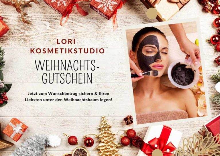 Weihnachtsgutschein für eine Behandlung in Loris Kosmetikstudio in Grenzach